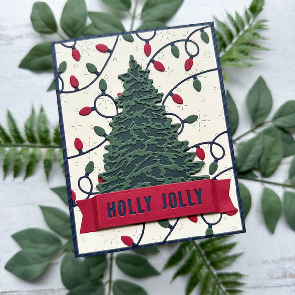 holly jolly Christmas tree card